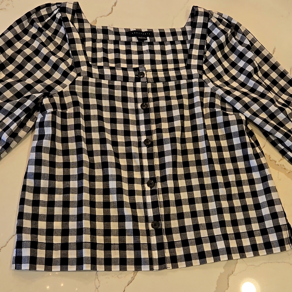 Sanctuary Cotton plaid cropped shirt